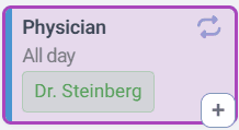 Selected shift with purple outline